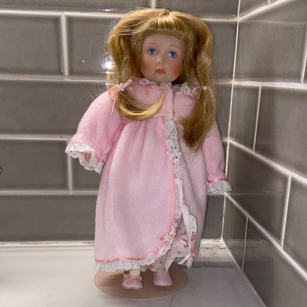 Adorable Pink Doll with Blonde Hair